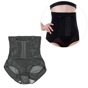 Cinta Calcinha Modeladora Aperta Barriga Alta Compressão Flores Preta